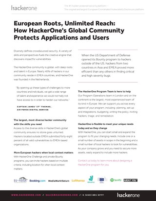 Region: European Roots, Unlimited Reach: How HackerOne's Region: Global Community Protects Applications and Users