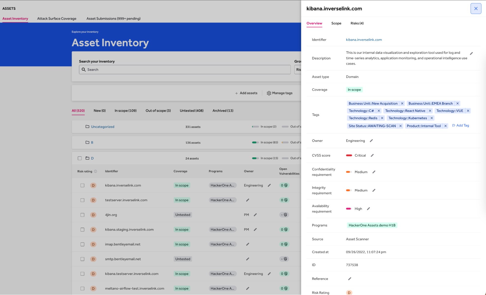 HackerOne Asset Inventory