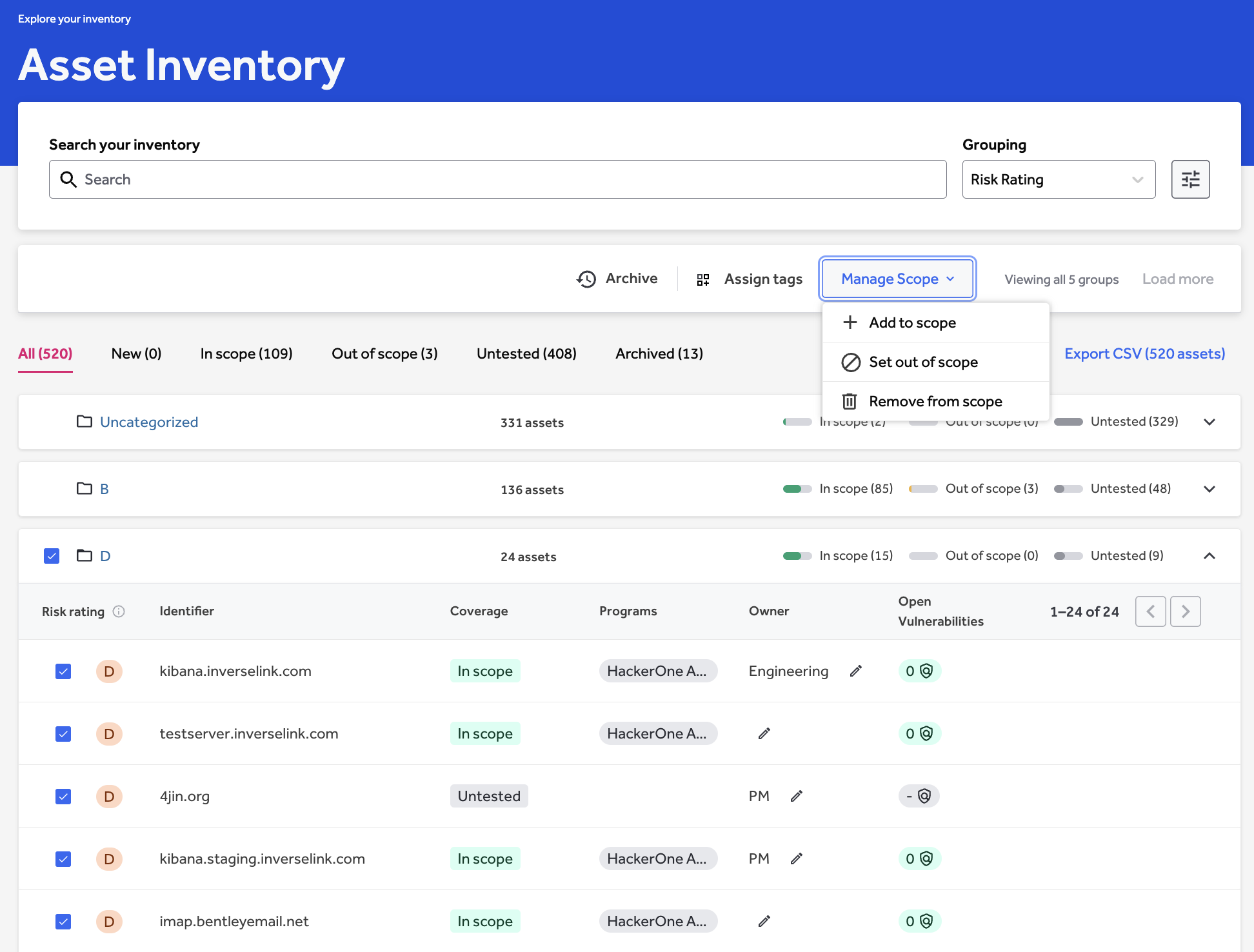 HackerOne Asset Inventory